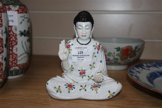 A Herend porcelain Buddha height 16.5cm